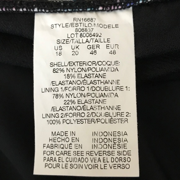 SWIM SOLUTIONS Swimdress One Piece Pink Floral Women’s Plus Size 18 - Picture 10 of 16